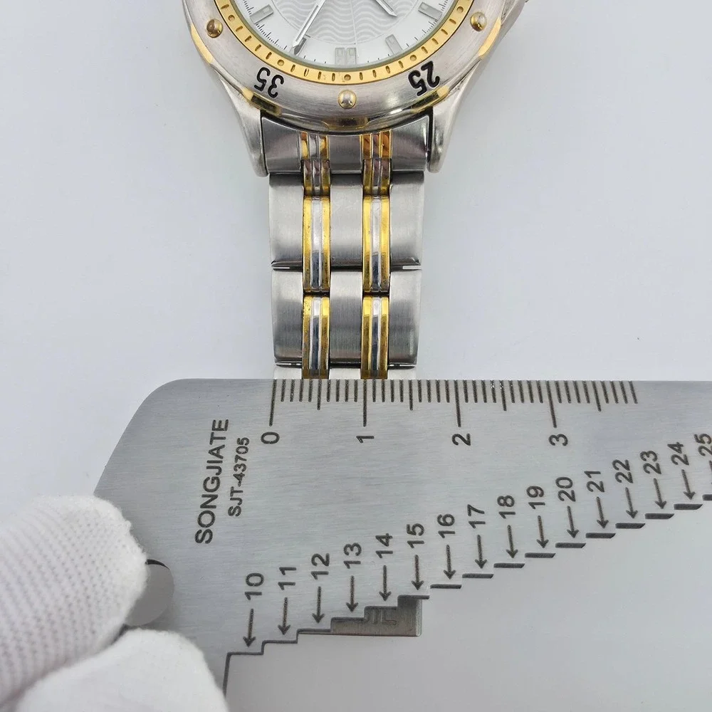 FOSSIL Watch 'Route of the Famous 400' Car Tin Papers Silver Gold Tone 7.5